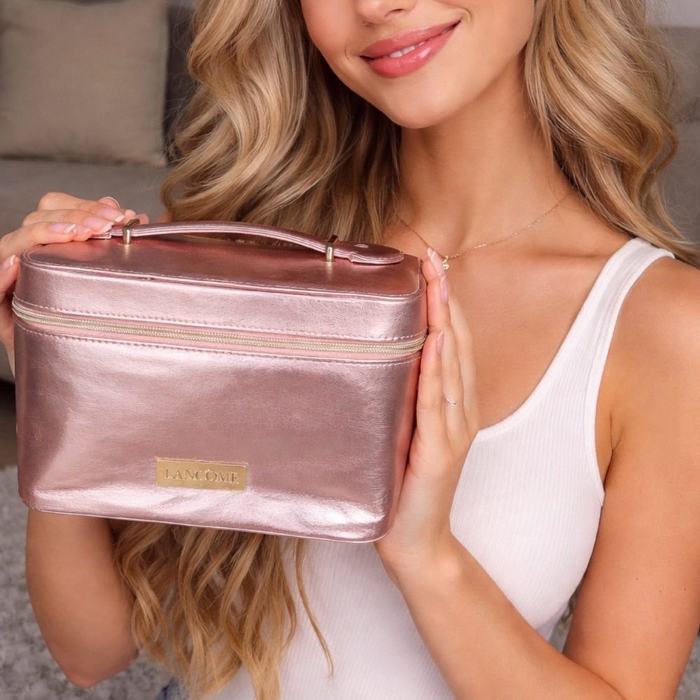 Lancôme Metallic Rose Cosmetic Case New